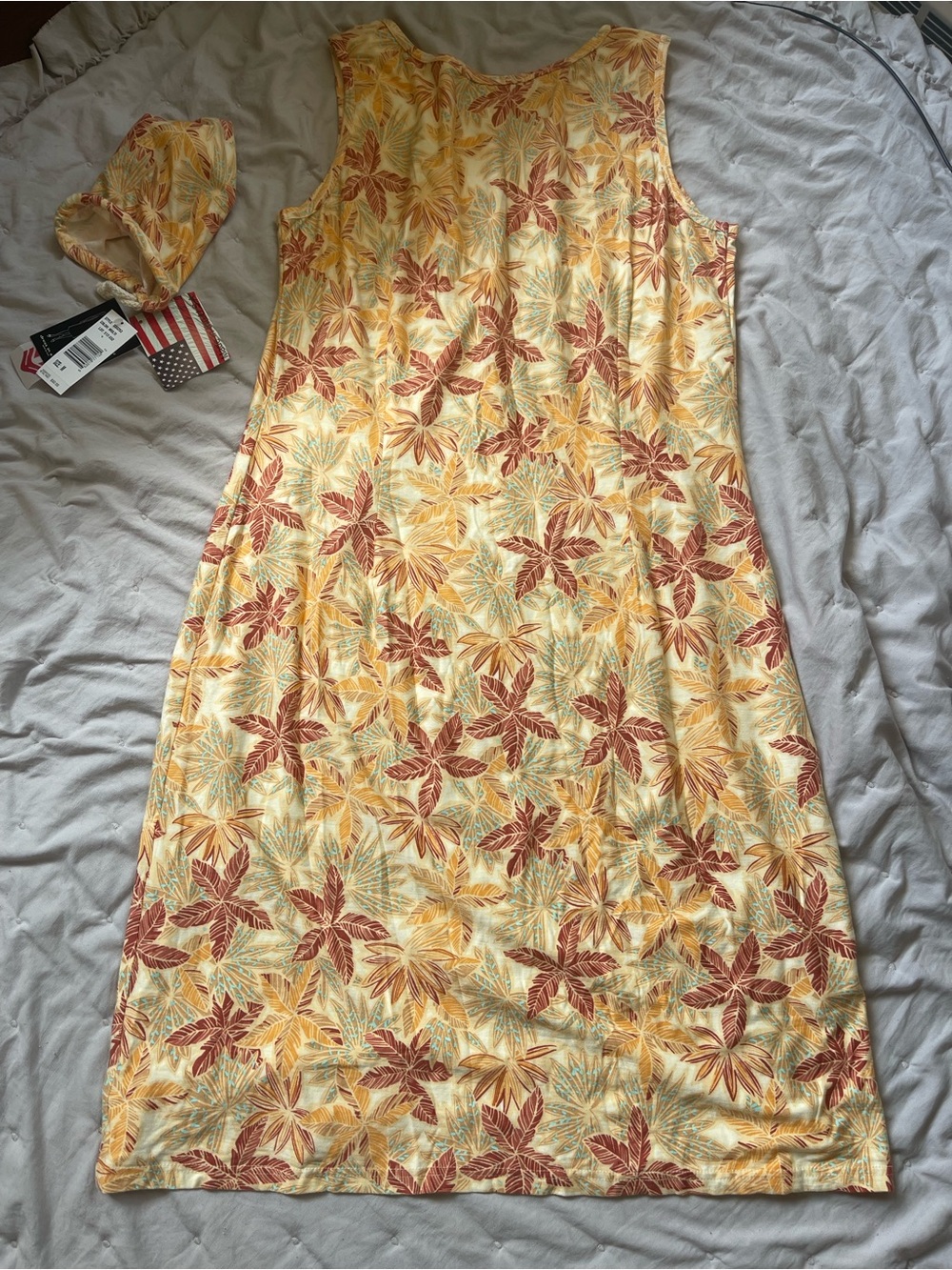 Dress in a Bag Tropical Floral Sleeveless Maxi Dress in Yellow and Rust